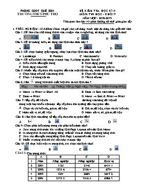 Đề kiểm tra học kỳ II môn Tin học Lớp 7 - Năm học 2018-2019 - Trường THCS Phú Thọ (Có đáp án)